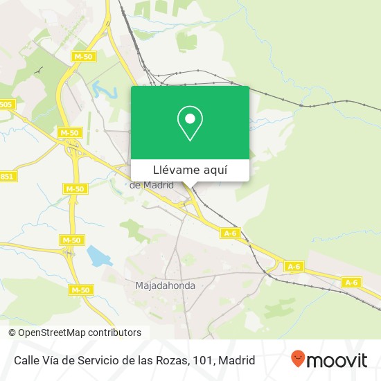 Mapa Calle Vía de Servicio de las Rozas, 101