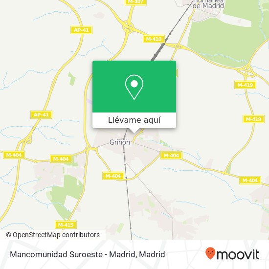 Mapa Mancomunidad Suroeste - Madrid