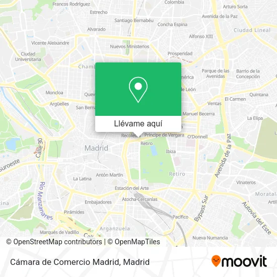 Mapa Cámara de Comercio Madrid