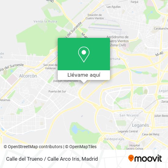 Espesar preferible Permanece Cómo llegar a Calle del Trueno / Calle Arco Iris en Leganés en Autobús,  Metro, Tren o Tren ligero?