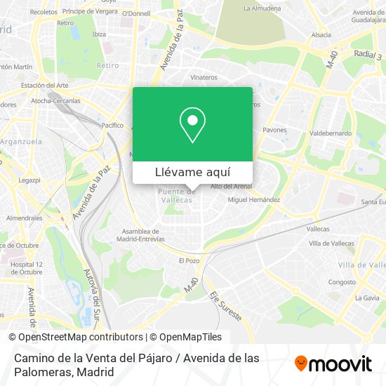 Mapa Camino de la Venta del Pájaro / Avenida de las Palomeras