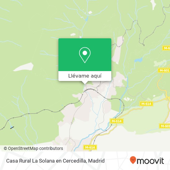 Mapa Casa Rural La Solana en Cercedilla