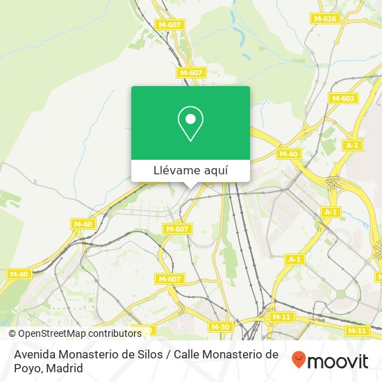 Mapa Avenida Monasterio de Silos / Calle Monasterio de Poyo