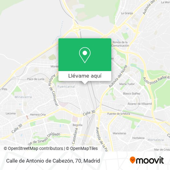 Mapa Calle de Antonio de Cabezón, 70