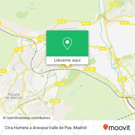 Mapa Ctra.Humera a Aravaca-Valle de Pas