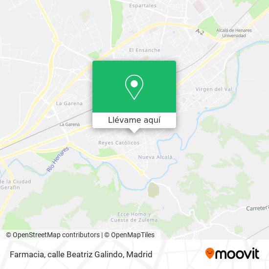 Mapa Farmacia, calle Beatriz Galindo