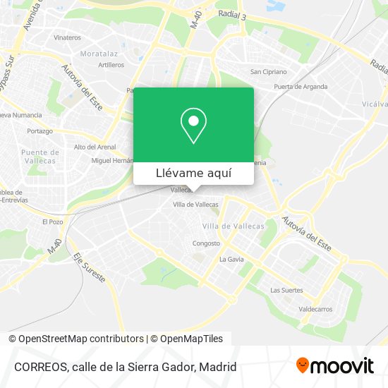 Mapa CORREOS, calle de la Sierra Gador