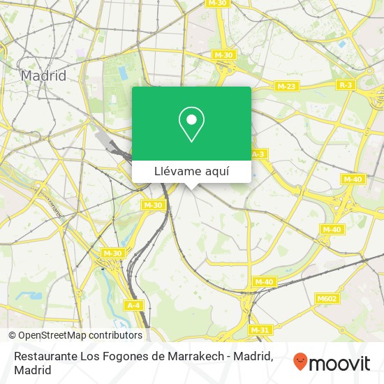 Mapa Restaurante Los Fogones de Marrakech - Madrid