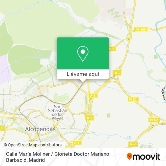 Mapa Calle María Moliner / Glorieta Doctor Mariano Barbacid