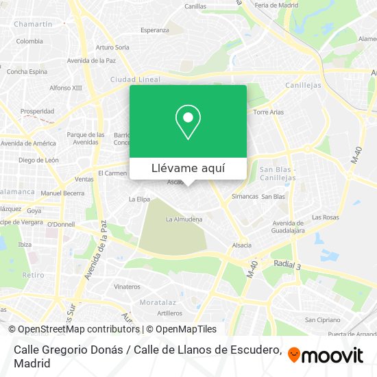 Mapa Calle Gregorio Donás / Calle de Llanos de Escudero