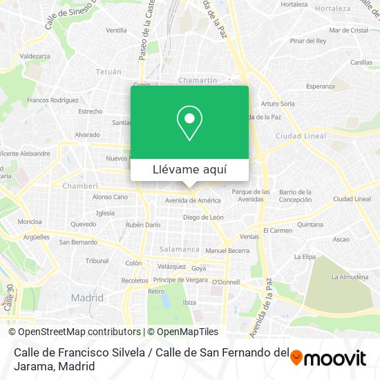 Mapa Calle de Francisco Silvela / Calle de San Fernando del Jarama