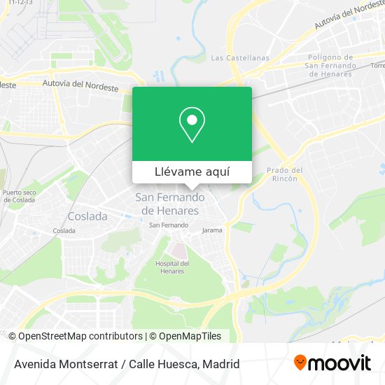 Mapa Avenida Montserrat / Calle Huesca