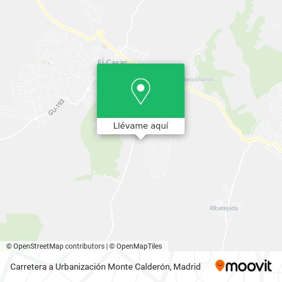 Mapa Carretera a Urbanización Monte Calderón