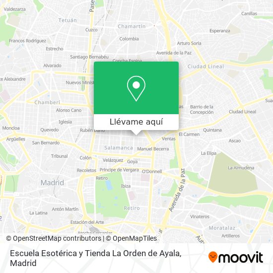 Mapa Escuela Esotérica y Tienda La Orden de Ayala