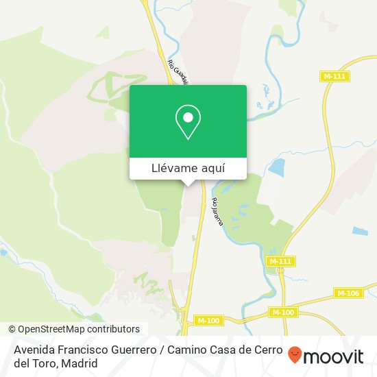 Mapa Avenida Francisco Guerrero / Camino Casa de Cerro del Toro