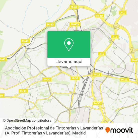 Mapa Asociación Profesional de Tintorerías y Lavanderías (A. Prof. Tintorerías y Lavanderías)