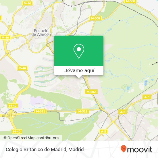 Mapa Colegio Británico de Madrid