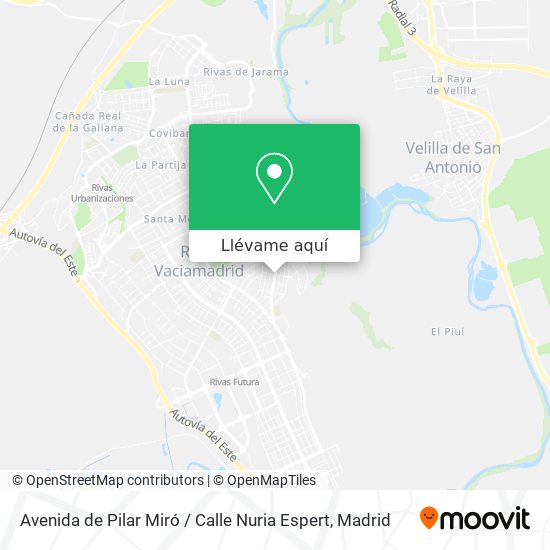 Mapa Avenida de Pilar Miró / Calle Nuria Espert