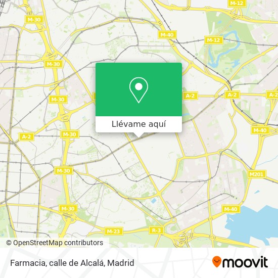 Mapa Farmacia, calle de Alcalá