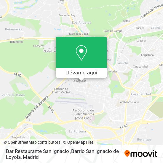 Mapa Bar Restaurante San Ignacio ,Barrio San Ignacio de Loyola