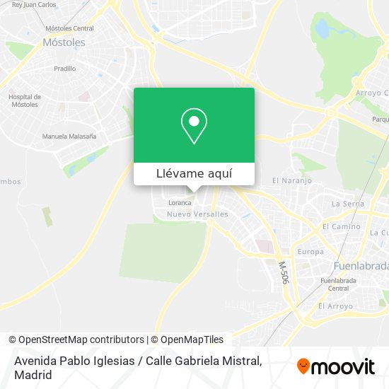 Mapa Avenida Pablo Iglesias / Calle Gabriela Mistral