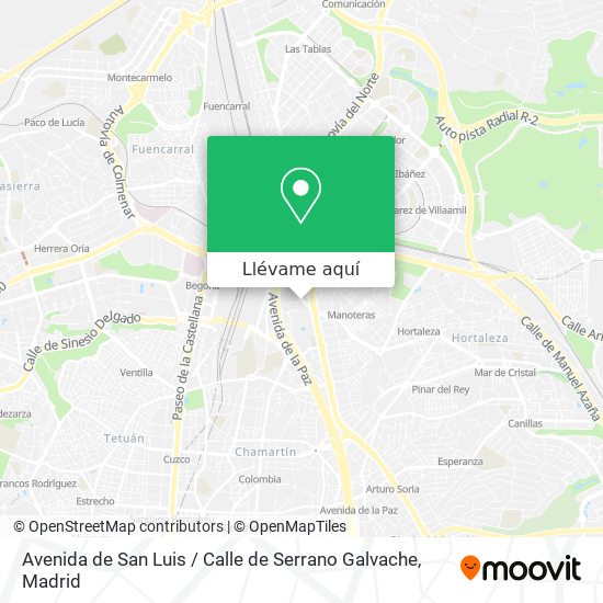 Mapa Avenida de San Luis / Calle de Serrano Galvache