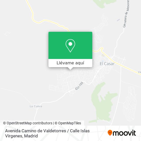 Mapa Avenida Camino de Valdetorres / Calle Islas Vírgenes