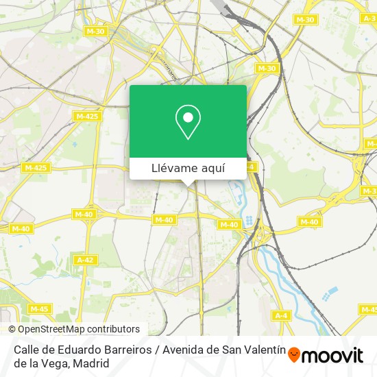Mapa Calle de Eduardo Barreiros / Avenida de San Valentín de la Vega