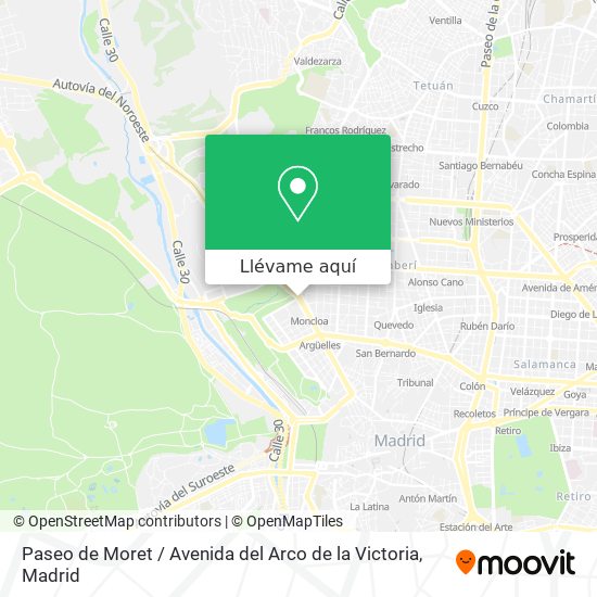 Mapa Paseo de Moret / Avenida del Arco de la Victoria