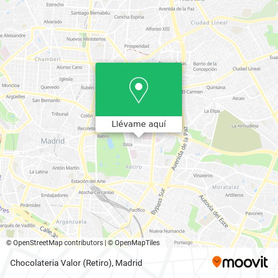 Mapa Chocolateria Valor (Retiro)