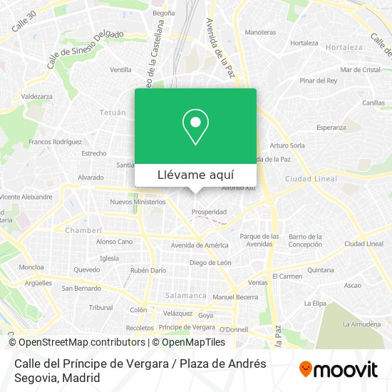 Mapa Calle del Príncipe de Vergara / Plaza de Andrés Segovia