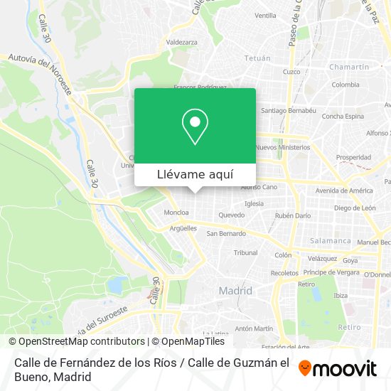 Mapa Calle de Fernández de los Ríos / Calle de Guzmán el Bueno