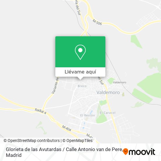 Mapa Glorieta de las Avutardas / Calle Antonio van de Pere