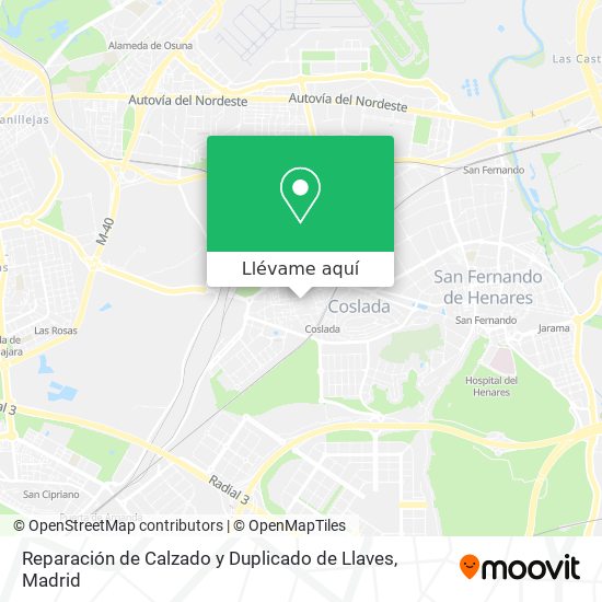 Mapa Reparación de Calzado y Duplicado de Llaves