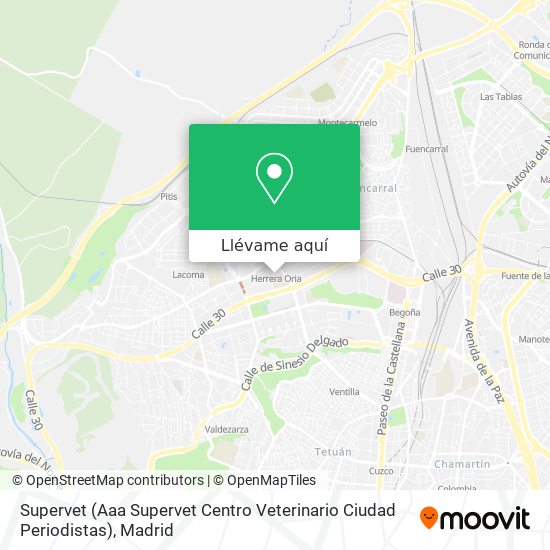 Mapa Supervet (Aaa Supervet Centro Veterinario Ciudad Periodistas)