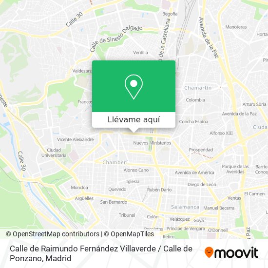 Mapa Calle de Raimundo Fernández Villaverde / Calle de Ponzano