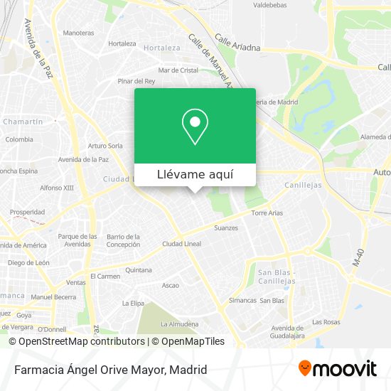 Mapa Farmacia Ángel Orive Mayor