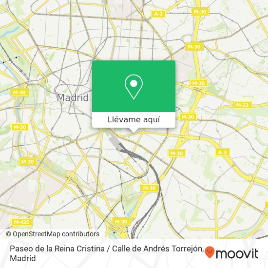 Mapa Paseo de la Reina Cristina / Calle de Andrés Torrejón