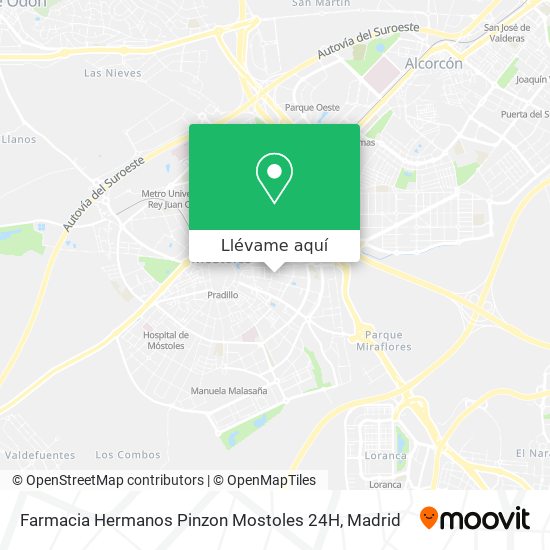 Mapa Farmacia Hermanos Pinzon Mostoles 24H