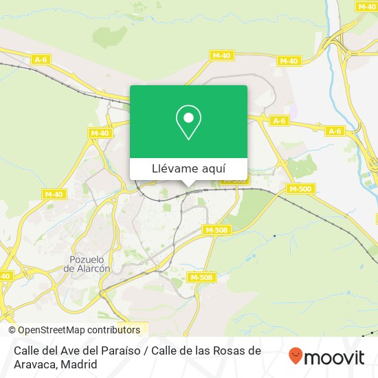Mapa Calle del Ave del Paraíso / Calle de las Rosas de Aravaca