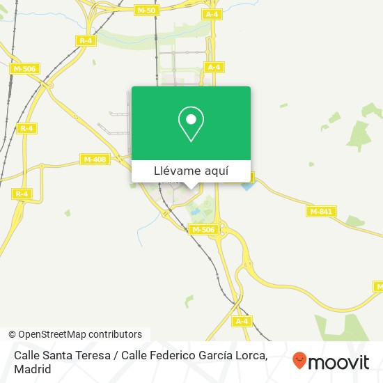 Mapa Calle Santa Teresa / Calle Federico García Lorca
