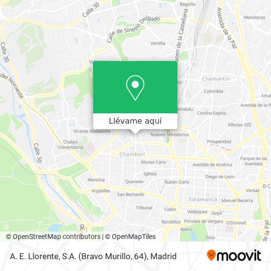 Mapa A. E. Llorente, S.A. (Bravo Murillo, 64)