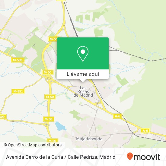 Mapa Avenida Cerro de la Curía / Calle Pedriza