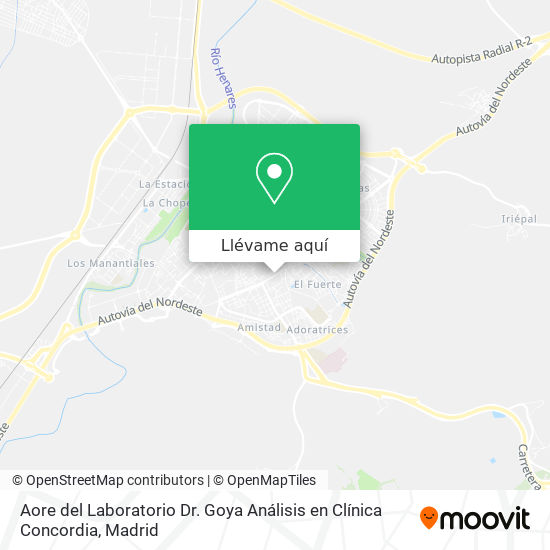 Mapa Aore del Laboratorio Dr. Goya Análisis en Clínica Concordia