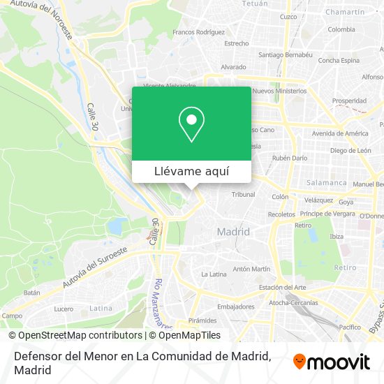 Mapa Defensor del Menor en La Comunidad de Madrid