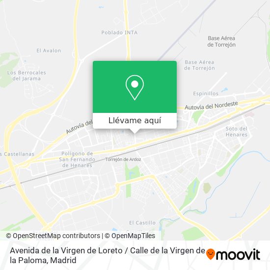 Mapa Avenida de la Virgen de Loreto / Calle de la Virgen de la Paloma