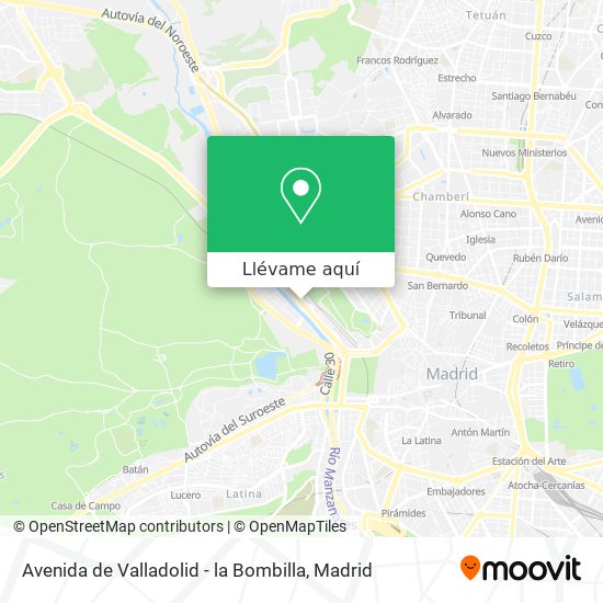 Mapa Avenida de Valladolid - la Bombilla