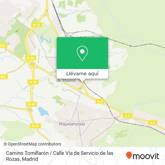 Mapa Camino Tomillarón / Calle Vía de Servicio de las Rozas