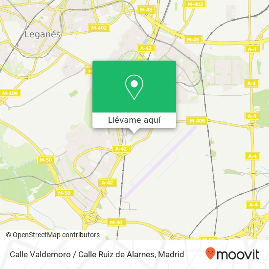 Mapa Calle Valdemoro / Calle Ruiz de Alarnes