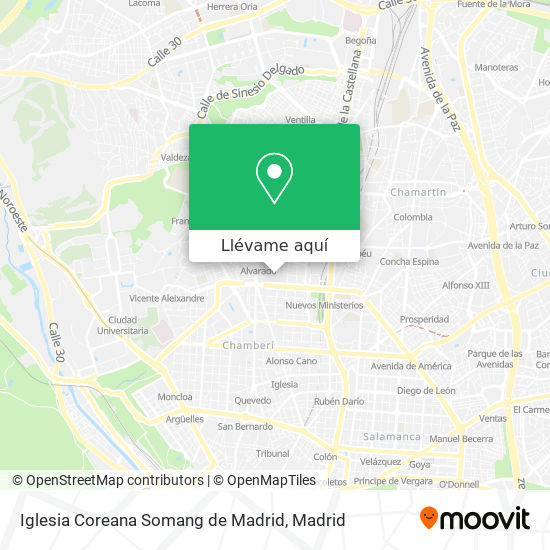 Mapa Iglesia Coreana Somang de Madrid